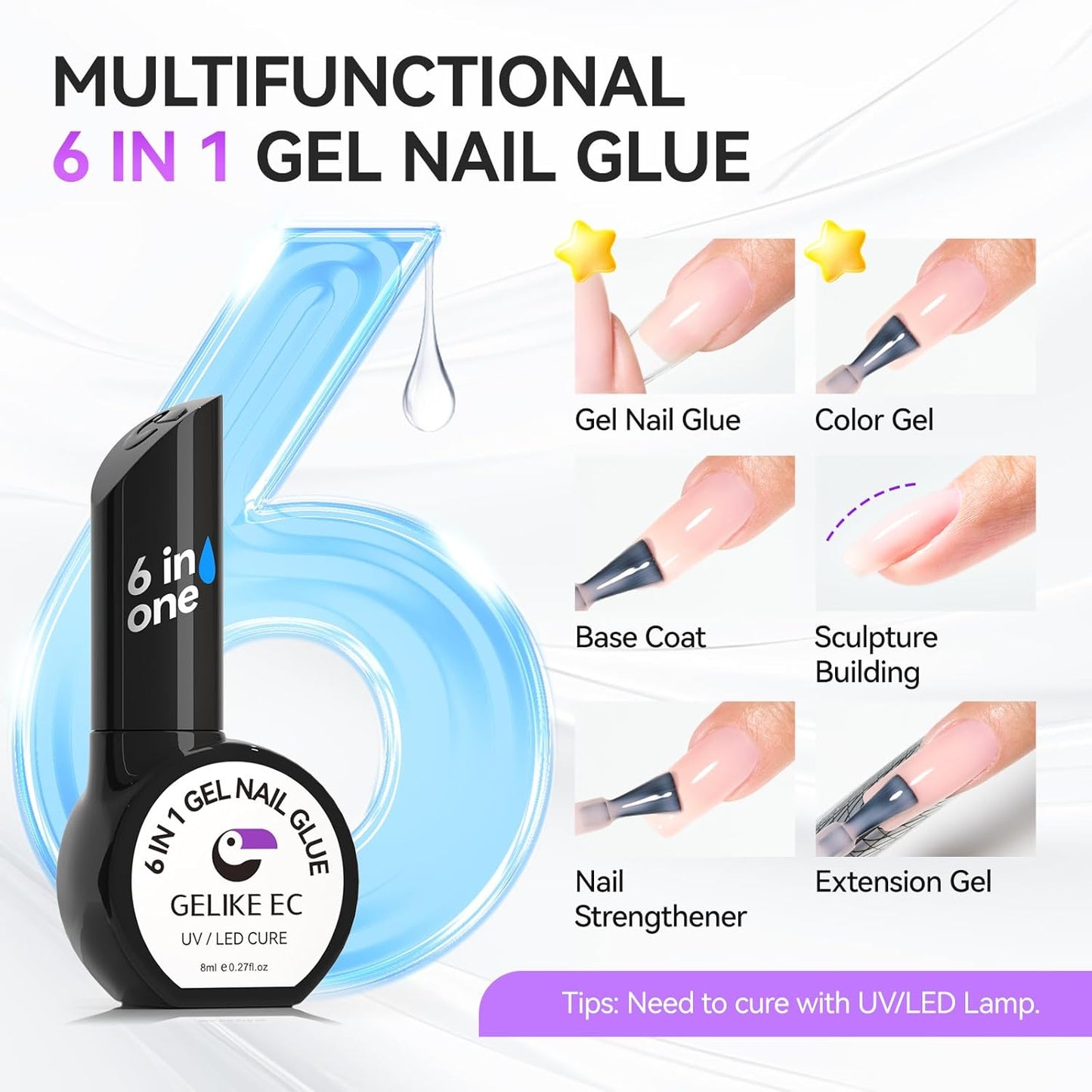 Glue Gel 6 en 1 con Color (Calcio)